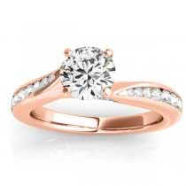 Graduated Diamond Swirl Engagement Ring 14k Rose Gold (0.28ct)