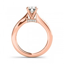 Graduated Diamond Swirl Engagement Ring 14k Rose Gold (0.28ct)