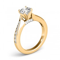 Graduated Diamond Swirl Engagement Ring 14k Yellow Gold (0.28ct)