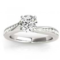 Graduated Diamond Swirl Engagement Ring Platinum (0.28ct)