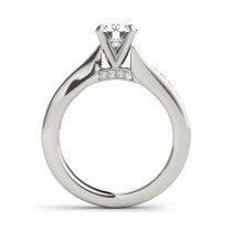Diamond Single Row Swirl Prong Engagement Ring Palladium (1.28ct)