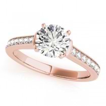 Diamond Accent Engagement Ring 18k Rose Gold (0.72ct)