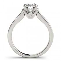 Diamond Accent Engagement Ring 18k White Gold (0.72ct)
