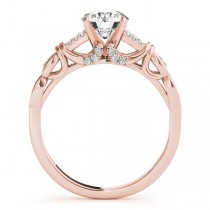 Diamond Antique Style Engagement Ring Setting 14k Rose Gold (0.14ct)