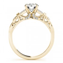 Diamond Antique Style Engagement Ring Setting 14k Yellow Gold (0.14ct)