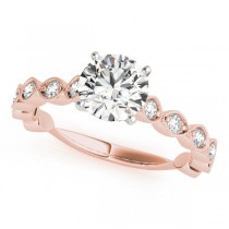 Vintage Style Diamond Engagement Ring Setting 14k Rose Gold (0.40ct)