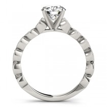 Vintage Style Diamond Engagement Ring Setting 14k White Gold (0.40ct)