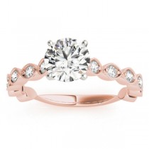 Vintage Style Diamond Engagement Ring Setting 18k Rose Gold (0.40ct)
