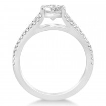 Diamond Three Row Engagement Ring 14k White Gold (0.33ct)