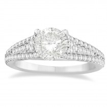 Diamond Three Row Engagement Ring 18k White Gold (0.33ct)