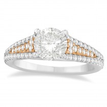 Diamond Three Row Engagement Ring 18k Rose Gold (0.33ct)