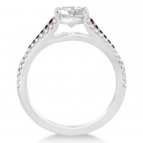 Blue Sapphire & Diamond Engagement Ring 18k Rose Gold (0.33ct)