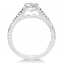 Emerald & Diamond Engagement Ring 14k Two Tone Yellow Gold (1.33ct)