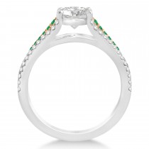 Emerald & Diamond Engagement Ring 18k Rose Gold (0.33ct)