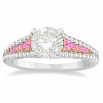Pink Sapphire & Diamond Engagement Ring 14k Rose Gold (0.33ct)