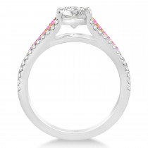 Pink Sapphire & Diamond Engagement Ring 14k Rose Gold (0.33ct)
