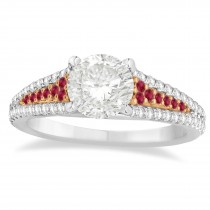Ruby & Diamond Engagement Ring 18k Rose Gold (0.33ct)
