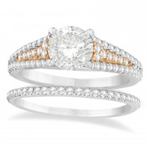 Diamond Accented Three Row Bridal Set 18k Rose Gold (0.47ct)