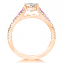 Pink Sapphire & Diamond 3 Row Bridal Set 14k Rose Gold (0.47ct)
