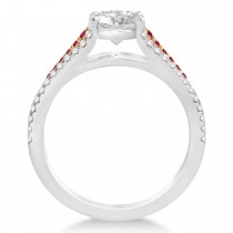 Ruby and Diamond Bridal Set 14k Two Tone Rose Gold (1.47ct)