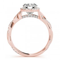 Diamond Twisted Halo Engagement Ring 14k Rose Gold (1.32ct)