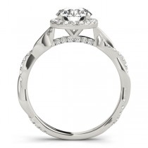 Diamond Twisted Halo Engagement Ring 14k White Gold (1.32ct)