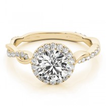 Diamond Twisted Halo Engagement Ring 14k Yellow Gold (1.32ct)