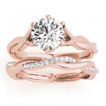 Diamond 6-Prong Twisted Bridal Set Setting 14k Rose Gold (0.19ct)