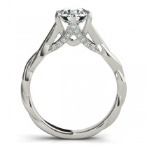 Diamond 6-Prong Twisted Bridal Set Setting 14k White Gold (0.19ct)
