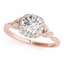 Diamond Antique Style Engagement Ring 14k Rose Gold (0.89ct)