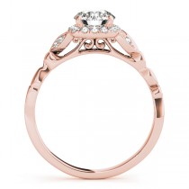 Diamond Antique Style Engagement Ring 14k Rose Gold (0.89ct)