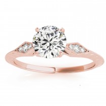 Diamond Accented Sidestone Engagement Ring Setting 14k Rose Gold (0.26ct)