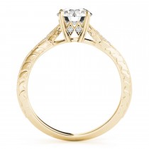 Diamond Accented Sidestone Engagement Ring Setting 14k Yellow Gold (0.26ct)