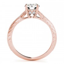 Diamond Accented Sidestone Engagement Ring Setting 18k Rose Gold (0.26ct)