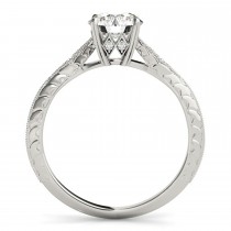 Diamond Accented Sidestone Engagement Ring Setting 18k White Gold (0.26ct)