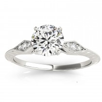 Diamond Accented Single Row Engagement Ring Setting Platinum (0.26ct)