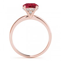 Ruby & Diamond Solitaire Bridal Set 18k Rose Gold (1.20ct)