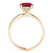 Ruby & Diamond Solitaire Bridal Set 18k Yellow Gold (1.20ct)