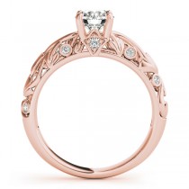 Diamond Antique Style Engagement Ring 18k Rose Gold (0.68ct)