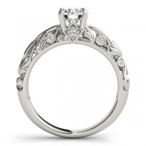 Diamond Antique Style Engagement Ring 18k White Gold (0.68ct)