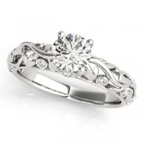 Diamond Antique Style Engagement Ring Platinum (0.68ct)