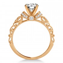 Diamond Antique Style Engagement Ring 14k Rose Gold (0.87ct)
