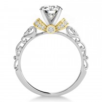 Diamond Antique Style Engagement Ring 14k Two-Tone Gold (0.87ct)