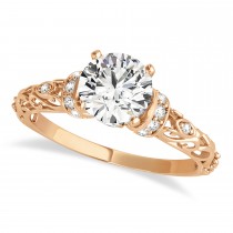 Diamond Antique Style Engagement Ring 18k Rose Gold (0.87ct)