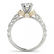 Lab Grown Diamond Antique Style Engagement Ring Setting 14k Two-Tone Gold (0.12ct)