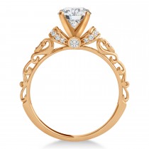 Moissanite & Diamond Antique Style Bridal Set 14k Rose Gold (0.87ct)