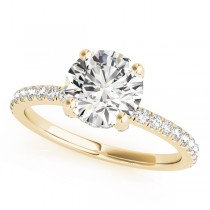 Diamond Accented Solitaire Hidden Halo Bridal Set 14k Yellow Gold (1.45ct)