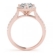 Diamond East West Halo Engagement Ring 14k Rose Gold (0.96ct)