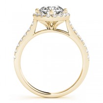Diamond East West Halo Engagement Ring 14k Yellow Gold (0.96ct)