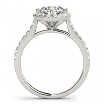 Diamond East West Halo Engagement Ring 18k White Gold (0.96ct)